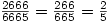 \frac{2666}{6665}=\frac{266}{665}=\frac{2}{5}