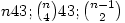 n &#43; \binom{n}{4} &#43; \binom{n-1}{2}