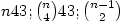 n &#43; \binom{n}{4} &#43; \binom{n-1}{2}