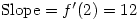 \text{Slope} = f^{\prime}(2)=12