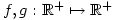 f,g:\mathbb{R^+}\mapsto \mathbb{R^+}