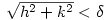 \sqrt{h^2+k^2}&lt; \delta