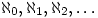 \aleph_0,\aleph_1,\aleph_2,\dots