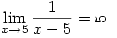 \displaystyle \lim_{x \to 5} \dfrac{1}{x-5}=
\rotatebox{90}{5}
\displaystyle \lim_{x \to 5} \dfrac{1}{x-5}=
\rotatebox{90}{5}