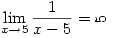 \displaystyle \lim_{x \to 5} \dfrac{1}{x-5}=
\rotatebox{90}{5}
