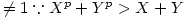\neq1\because X^{p} + Y^{p}  &gt; X+Y 