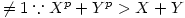 \neq1\because X^{p} + Y^{p}  &gt; X+Y 